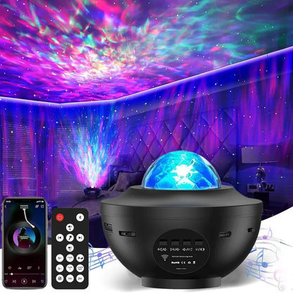 LED Starry Galaxy Projector Night Light with Bluetooth Speaker