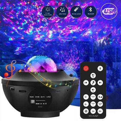 LED Starry Galaxy Projector Night Light with Bluetooth Speaker