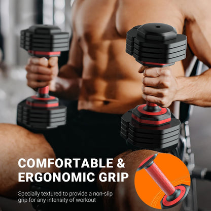 Adjustable Dumbbells Set 5-in-1, Space-Saving Home Gym Weights