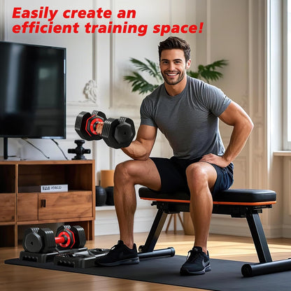 Adjustable Dumbbells Set 5-in-1, Space-Saving Home Gym Weights