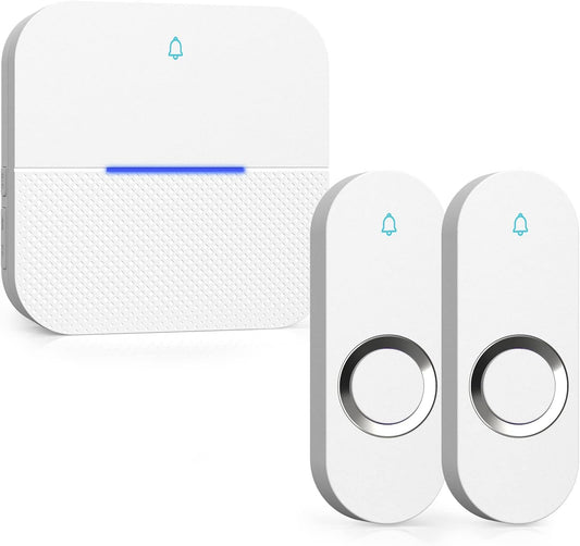 Waterproof Wireless Doorbell - 1000ft Range, 58 Chimes, LED