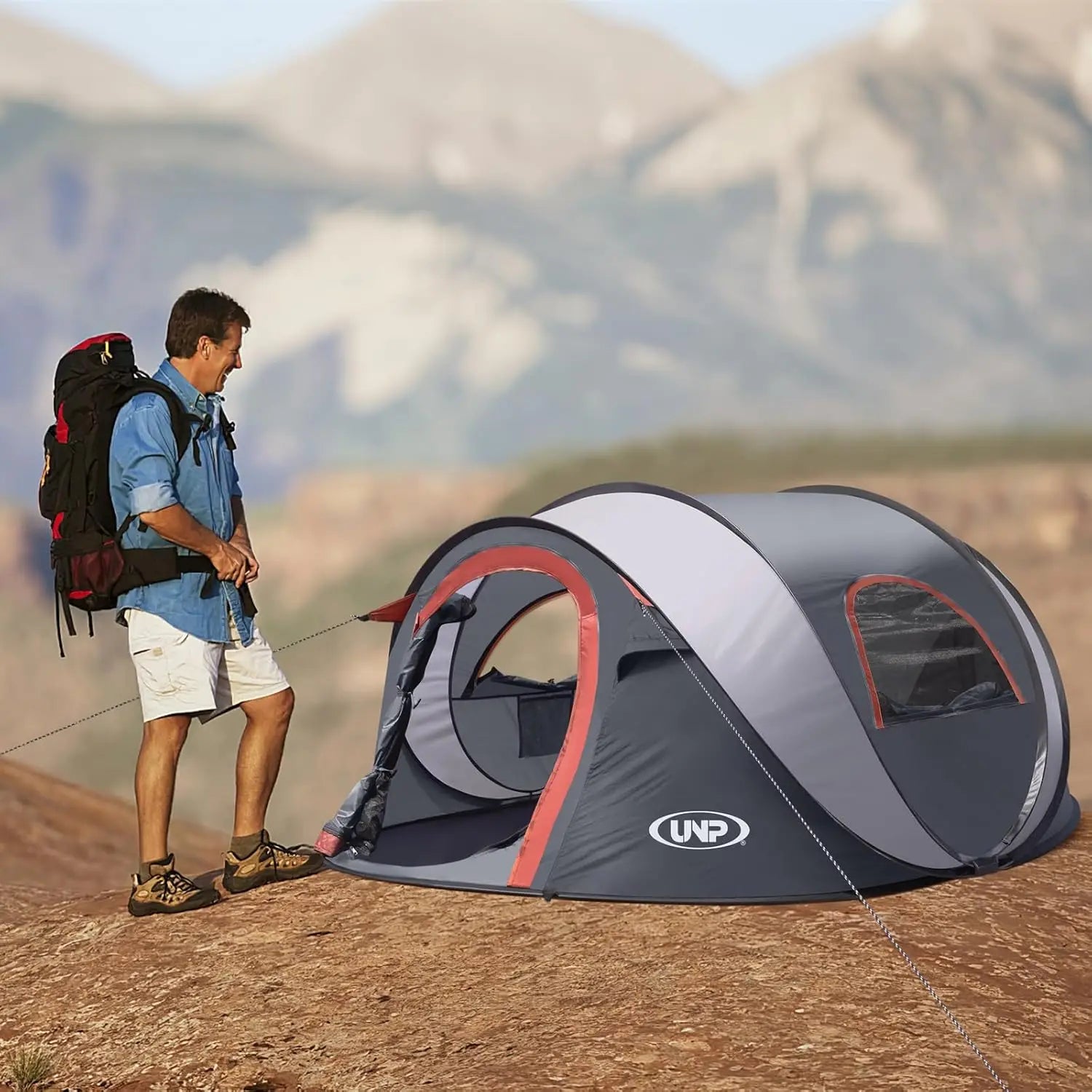 Pop-up Tent 3-Person: Instant Camping & Beach Shelter