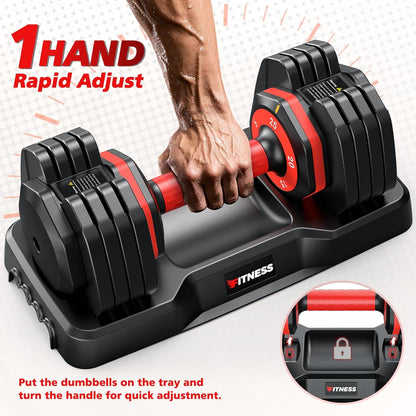 Adjustable Dumbbells Set 5-in-1, Space-Saving Home Gym Weights