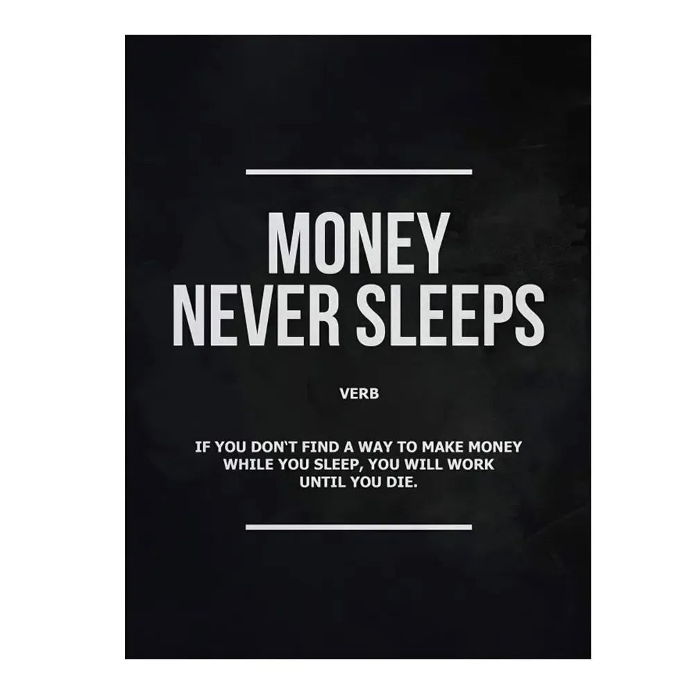 inspirational-quotes-canvas---money-never-sleeps-wall-art