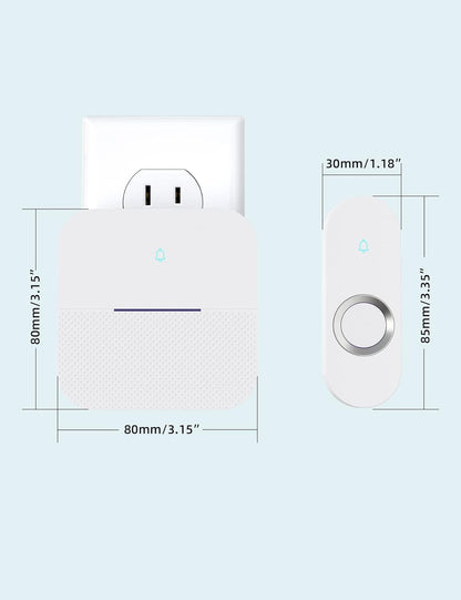 Waterproof Wireless Doorbell - 1000ft Range, 58 Chimes, LED