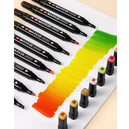 Double Headed Oily Markers 24-80 Colors for Manga & Graffiti