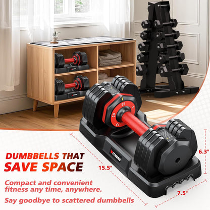 Adjustable Dumbbells Set 5-in-1, Space-Saving Home Gym Weights