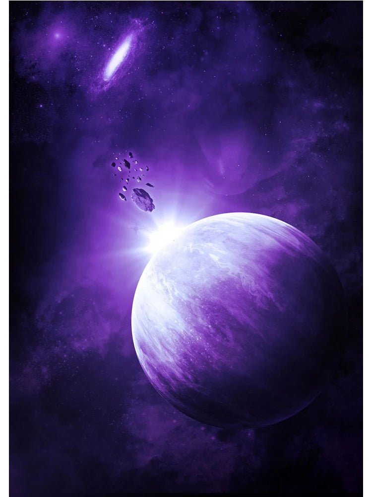 Colorful Space Astronaut Moon Poster Canvas Wall Art