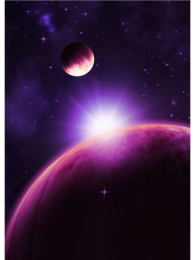 Colorful Space Astronaut Moon Poster Canvas Wall Art